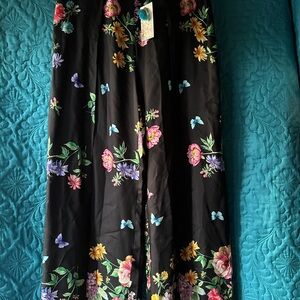 Johnny Was Black Floral Pants/ Coverup